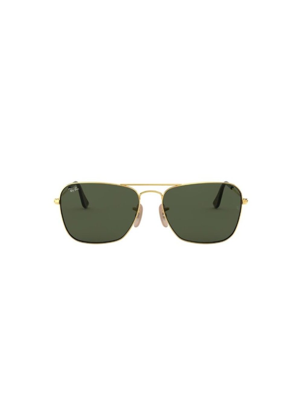 New Ray-Ban Unisex Sunglasses Gold Square Green Lens Metal Frame Ray Ban RB3136